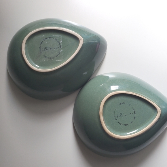 2 Teardrop green and earth accent bowls - Picture 4 of 4